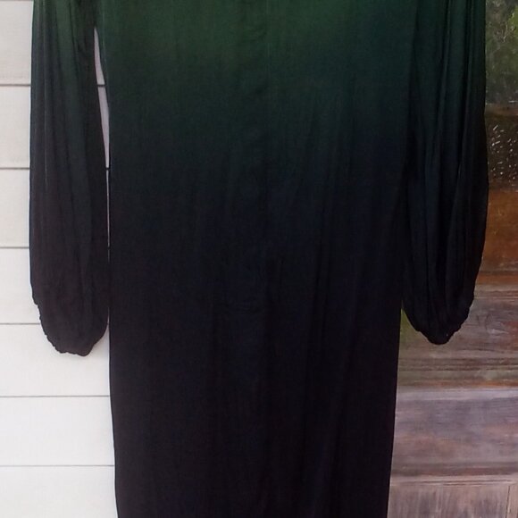 Young, Fabulous & Broke Deep Ombre Jade Green Silk Maxi Dress M NWT - Picture 5 of 11